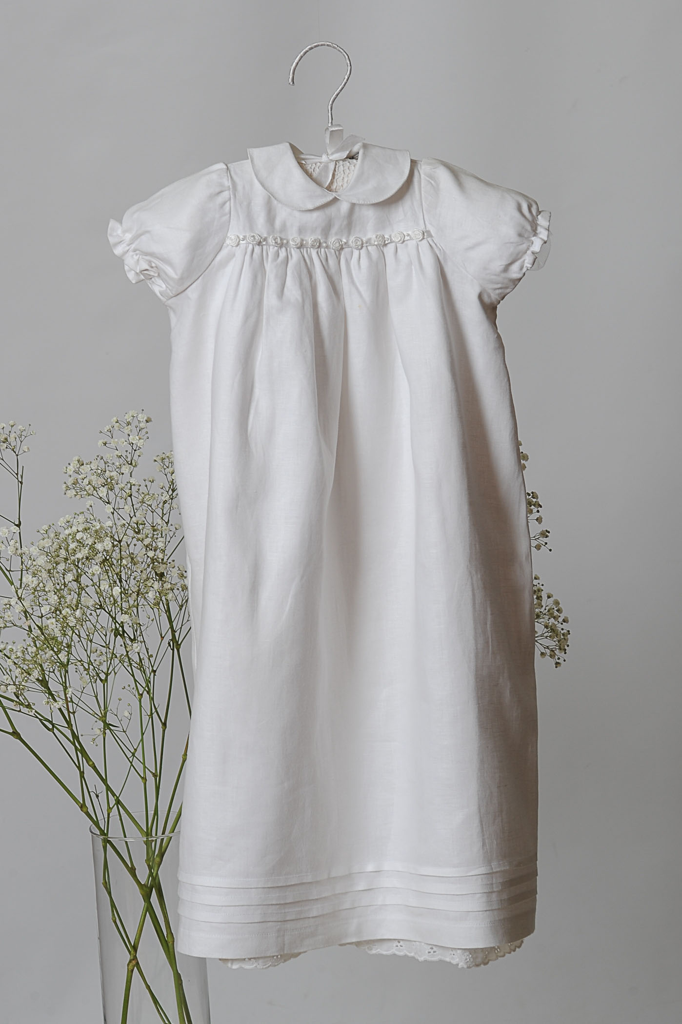 Linen christening dress best sale